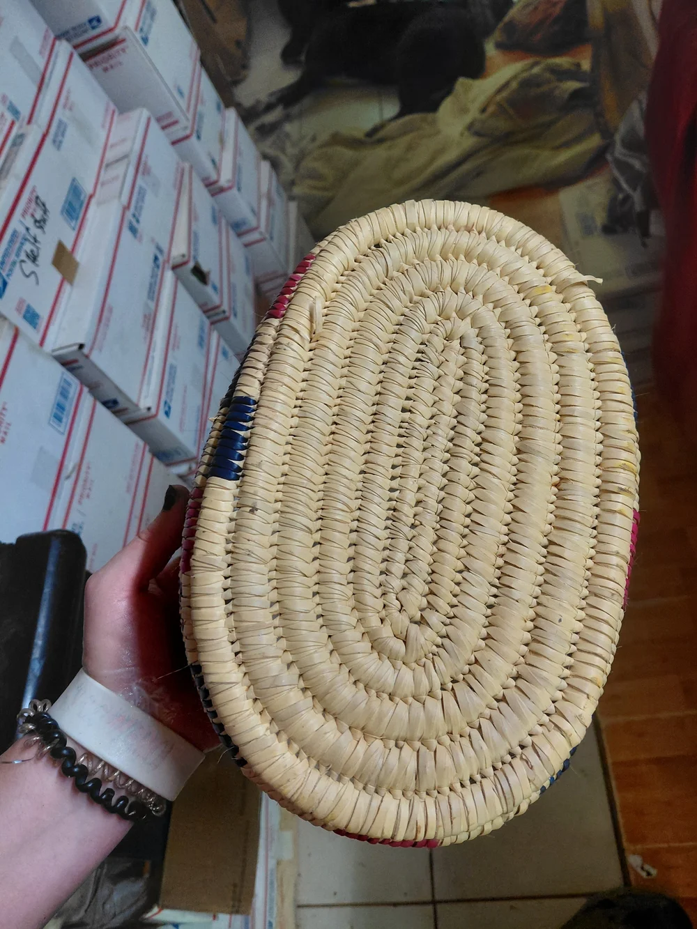 authentic handwoven Bolga market basket from Ghana